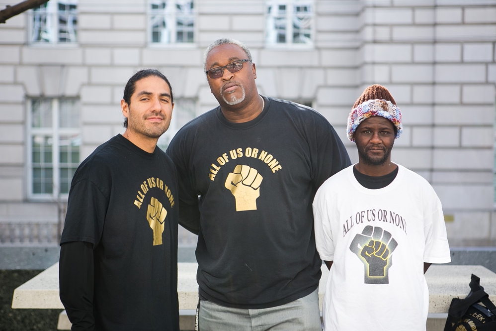 Above: All of Us or None Members, Manuel LaFontaine, Jerry Elster and Scott Cooper